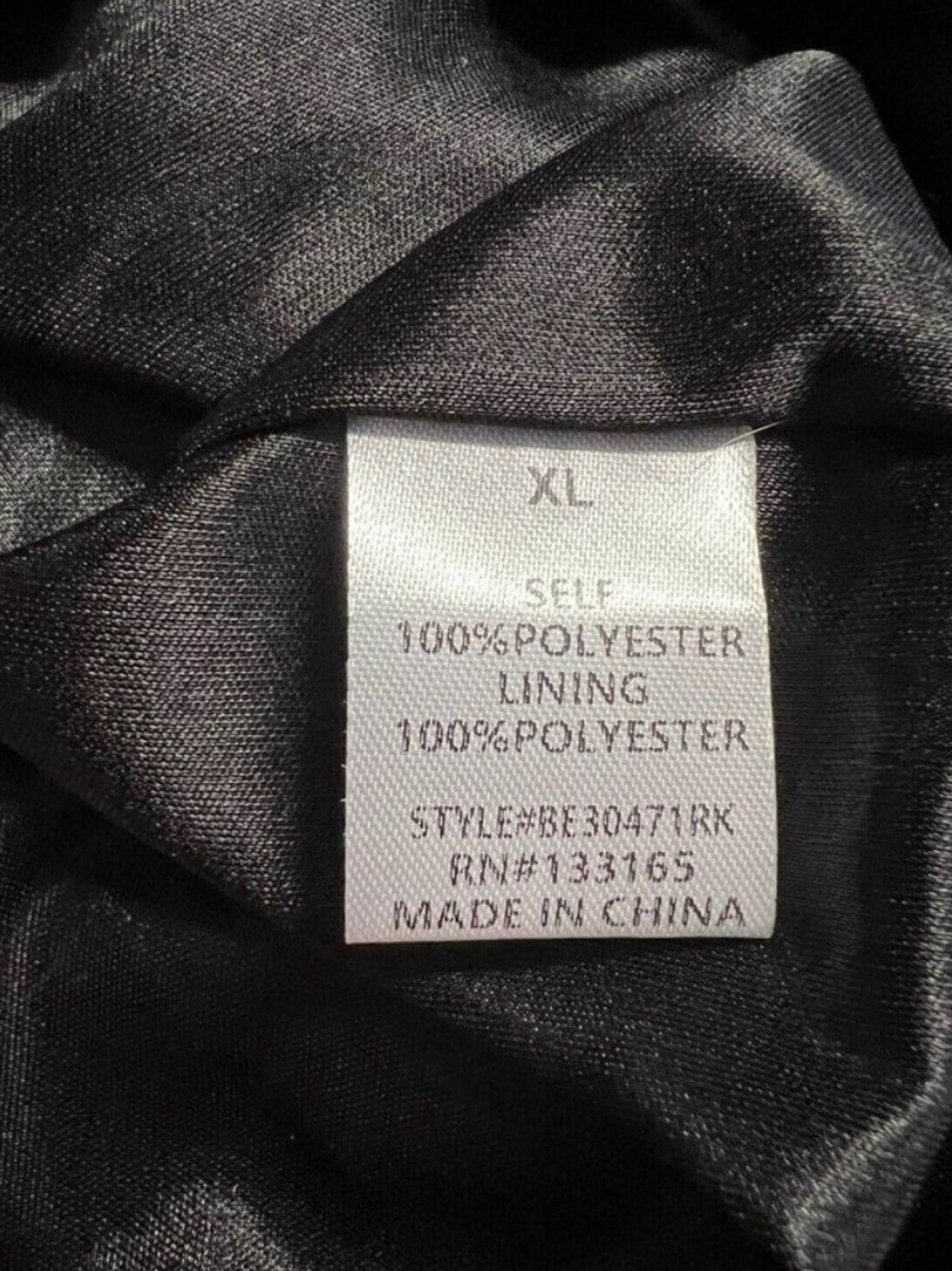 NWT Everleigh XL Black Metallic Foil Pleated Midi Skirt Elastic Waist - Picture 13 of 13